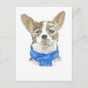 Chihuahua Dog Watercolor Postcard Postkarte