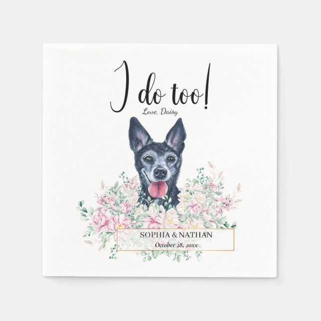 Chihuahua Dog Wedding Cocktail Napkins Serviette (Vorderseite)