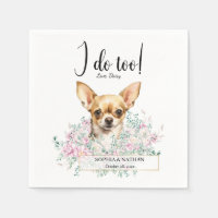 Chihuahua Dog Wedding Cocktail Napkins