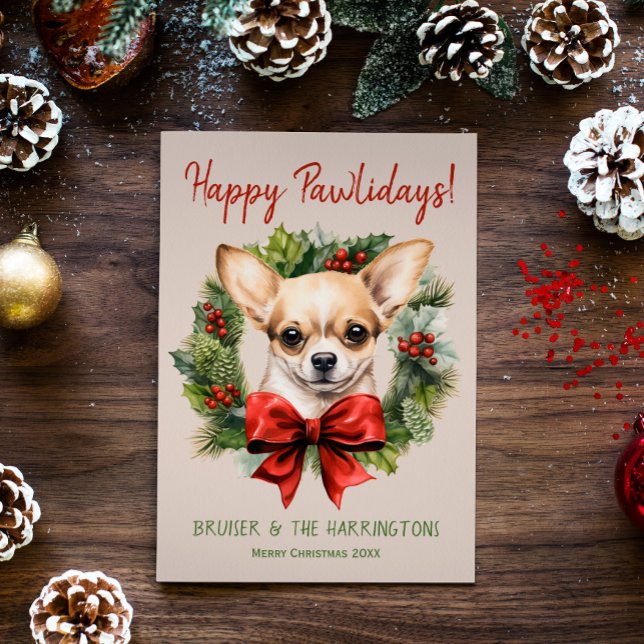 Chihuahua Dog Weihnachten Happy Pawlidays Howliday (Von Creator hochgeladen)