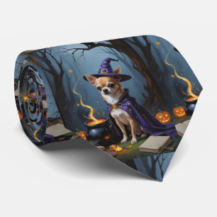 Chihuahua Dog Whimsical Halloween Malerei Krawatte