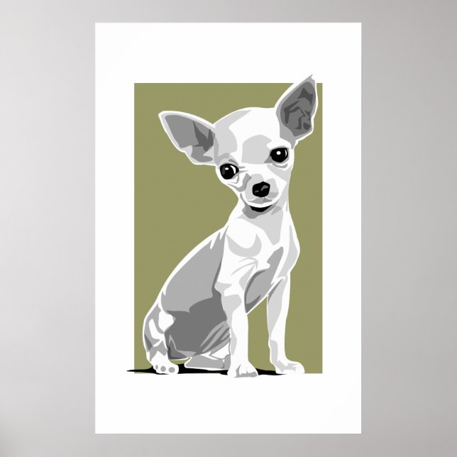Chihuahua-Druck mit Hintergrund Poster (Vorne)
