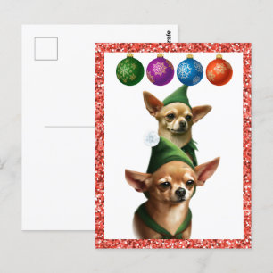 Chihuahua Elves Postkarte