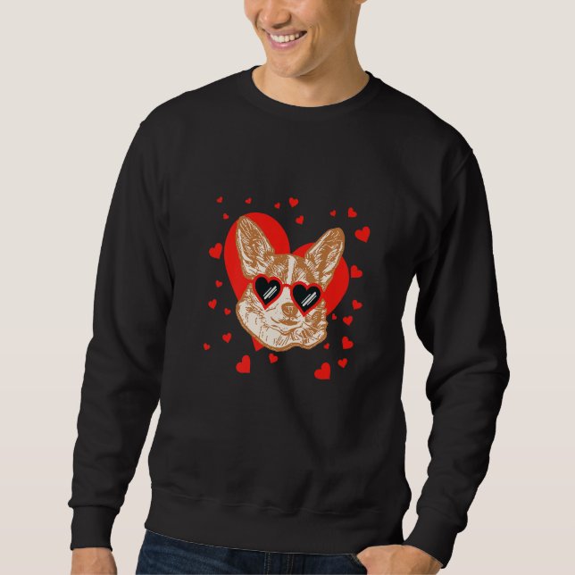 Chihuahua Face Heart Glasses Valentines Day Pet Do Sweatshirt (Vorderseite)