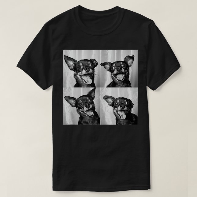 Chihuahua Face Portrait Funny Dog Fotobooth Chihu T-Shirt (Design vorne)