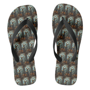 Chihuahua fährt Motorrad Halloween Gruselig Flip Flops