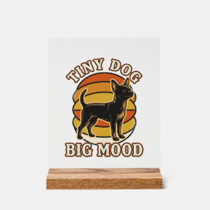 Chihuahua-Fan-Shirt Retro gravierter Hundehumor De Acrylschild