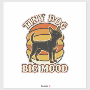 Chihuahua-Fan-Shirt Retro gravierter Hundehumor De Aufkleber