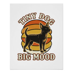 Chihuahua-Fan-Shirt Retro gravierter Hundehumor De Poster