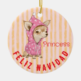 Chihuahua Feliz Navidad Happy Holidays niedlicher  Keramik Ornament