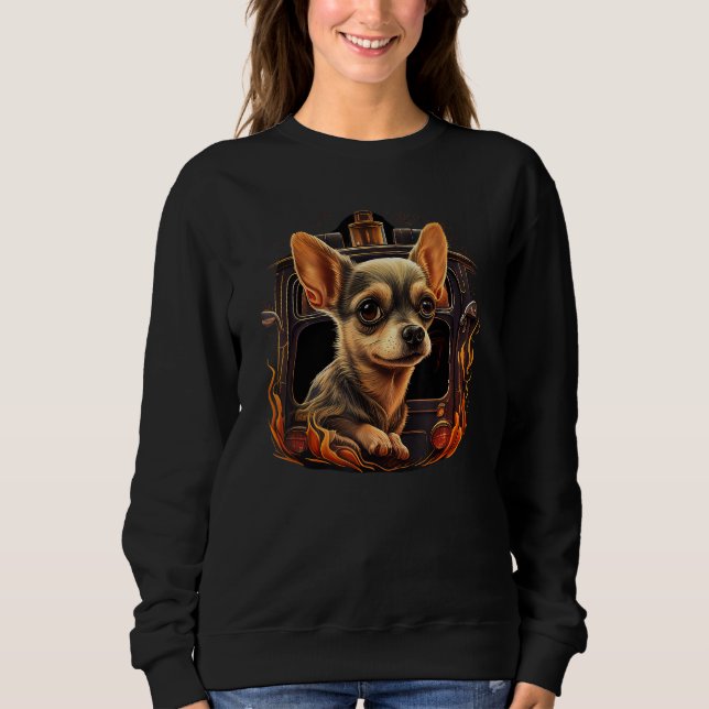 Chihuahua  Firefighter Fireman Cool Dog Men Hat Fi Sweatshirt (Vorderseite)