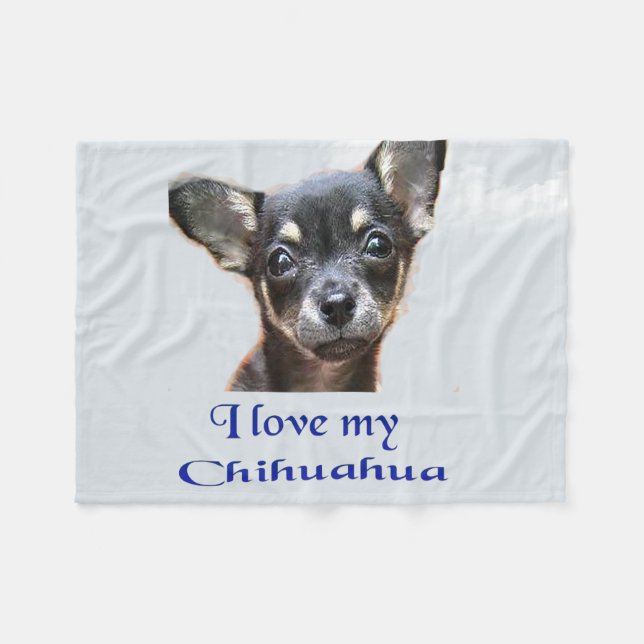 Chihuahua Fleece Blanket (Vorderseite (Horizontal))