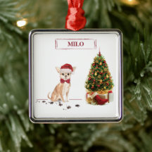 Chihuahua Funny Christmas Dog mit Baum