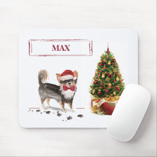 Chihuahua Funny Christmas Dog Tree Mousepad