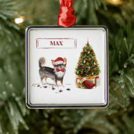 Chihuahua Funny Christmas Dog Tree Ornament Aus Metall