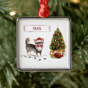Chihuahua Funny Christmas Dog Tree Ornament Aus Metall