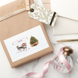 Chihuahua Funny Christmas Dog Tree Rechteckiger Aufkleber