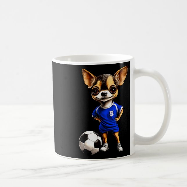 Chihuahua Fußball  Kaffeetasse (Rechts)