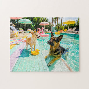 Chihuahua gegen Schäferhund-Ente Puzzle