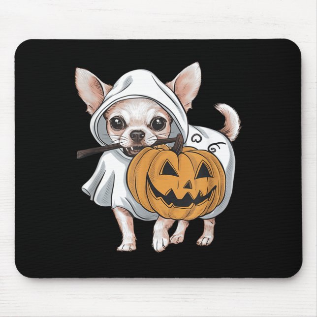 Chihuahua Geist Hund Halloween Mousepad (Vorne)