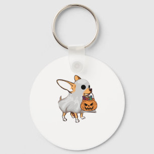Chihuahua-Geist-Kürbis-Halloween-Shirt Schlüsselanhänger