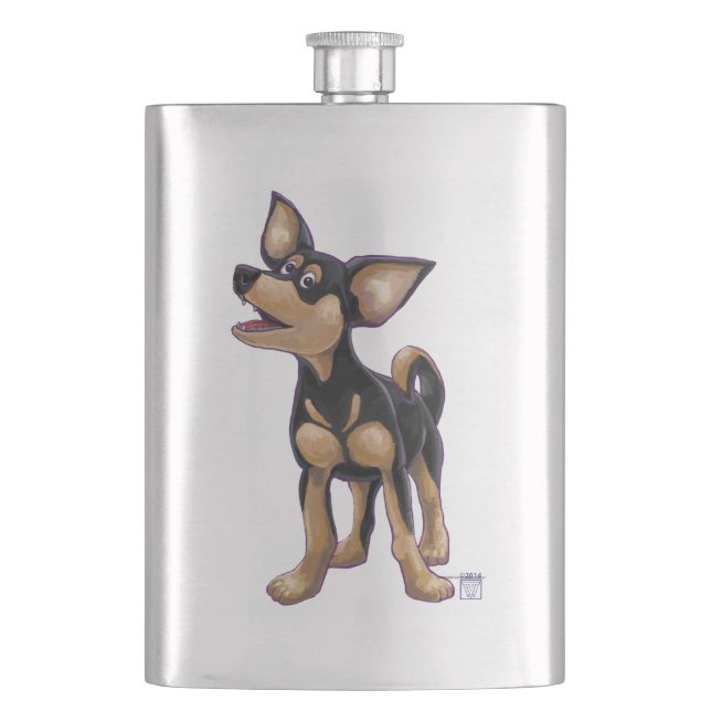 Chihuahua Geschenke und Accessoires Flachmann (Vorderseite)