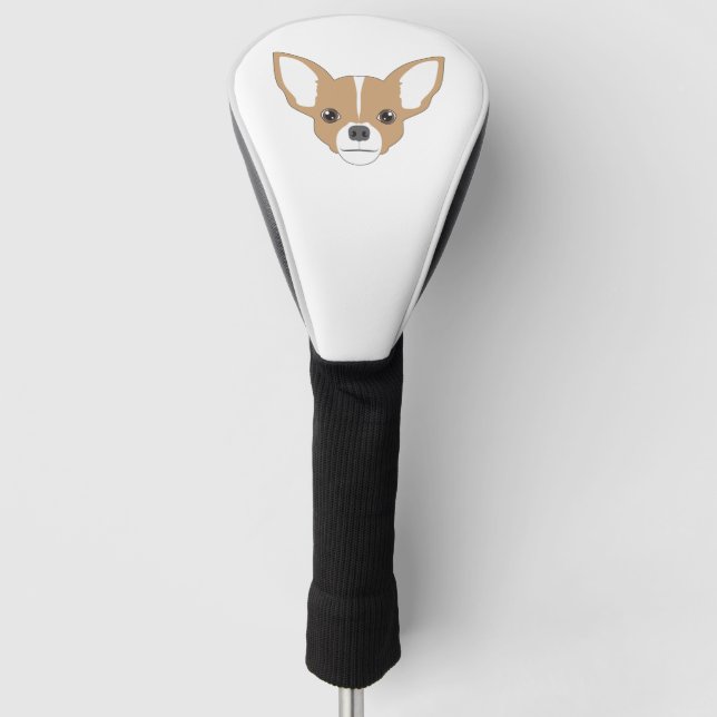 Chihuahua-Gesicht Golf Headcover (Vorderseite)