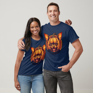 Chihuahua-Gesicht Kürbis Halloween T-Shirt