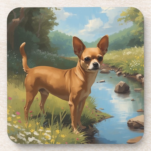 Chihuahua Getränkeuntersetzer (Vorderseite)