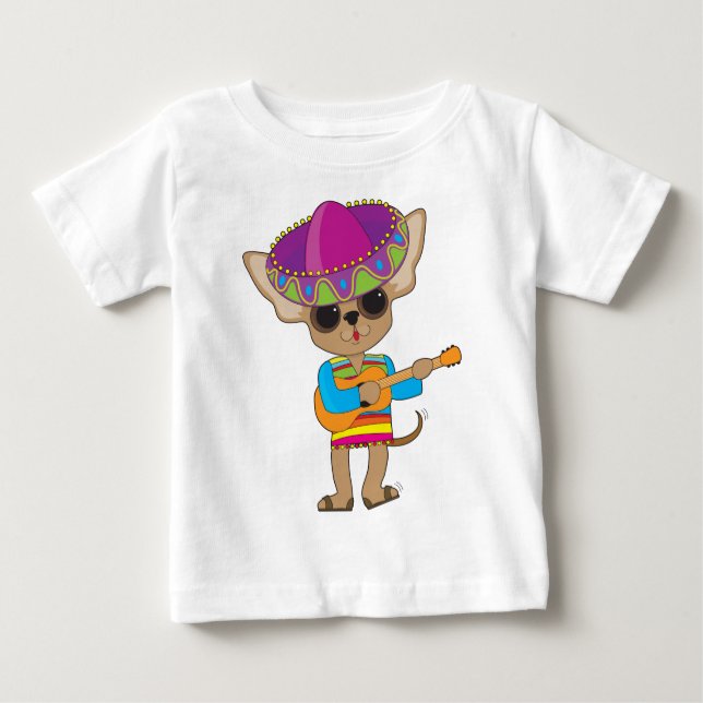 Chihuahua-Gitarre Baby T-shirt (Vorderseite)