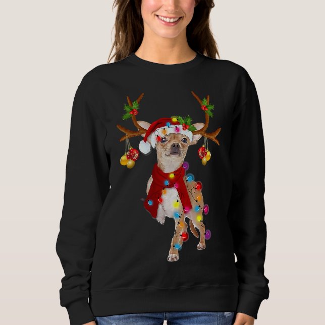Chihuahua Gorgeous Rentier Weihnachten Sweatshirt (Vorderseite)