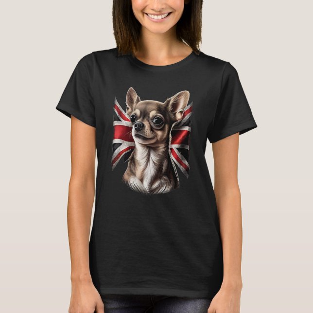 Chihuahua  Great Britain England Flag Colors Count T-Shirt (Vorderseite)