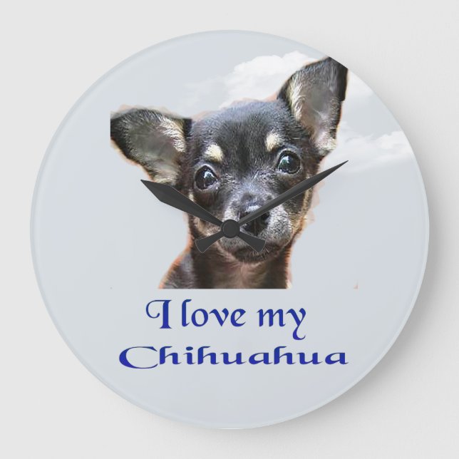 Chihuahua Große Wanduhr (Vorderseite)