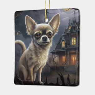 Chihuahua Halloween Beängstigend Keramikornament