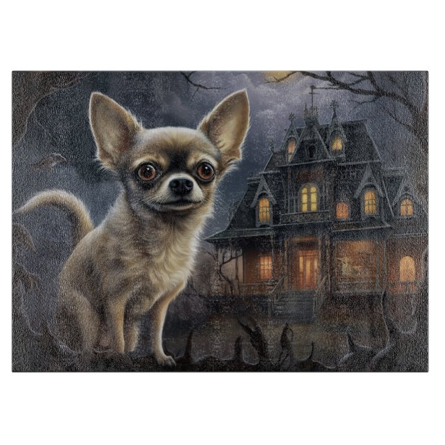 Chihuahua Halloween Beängstigend Schneidebrett (Vorderseite)