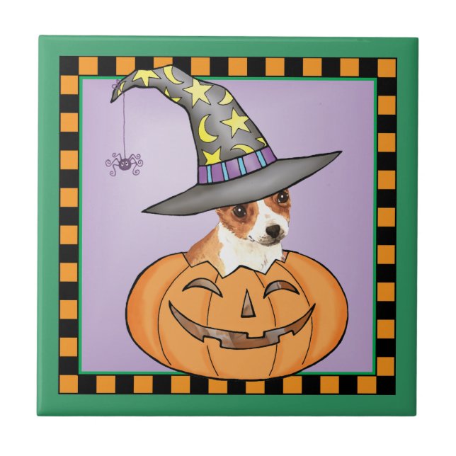 Chihuahua Halloween Fliese (Vorderseite)