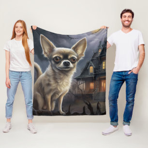 Chihuahua Halloween Gruselig Fleecedecke