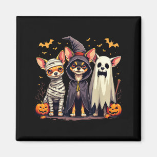 Chihuahua Halloween-Kostüm Mumie Hexe Geist Hund Magnet