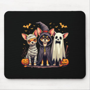 Chihuahua Halloween-Kostüm Mumie Hexe Geist Hund Mousepad