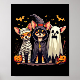 Chihuahua Halloween-Kostüm Mumie Hexe Geist Hund Poster