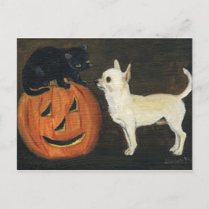"Chihuahua Halloween" Kunstreproduktion Postkarte