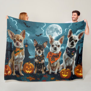 Chihuahua Halloween Spooky Fleecedecke
