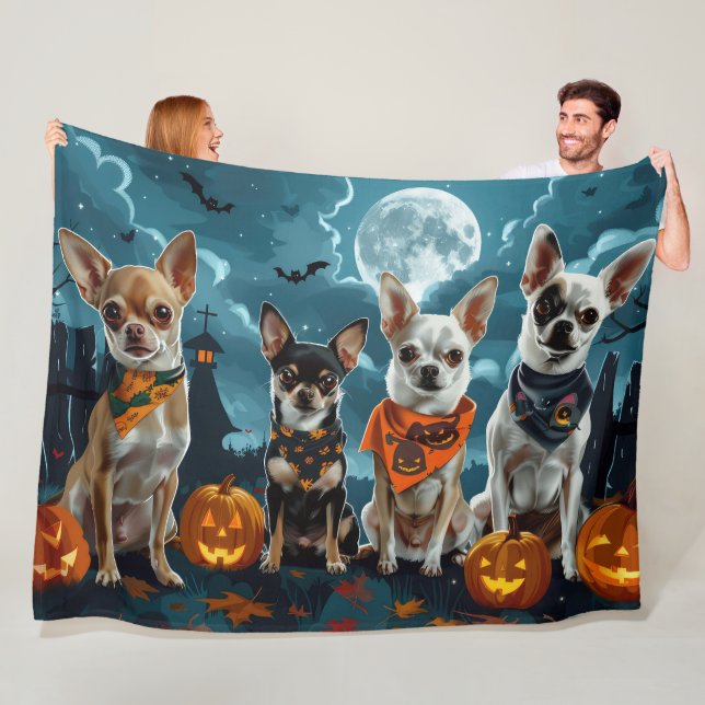 Chihuahua Halloween Spooky Fleecedecke (Beispiel)