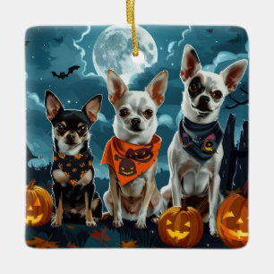 Chihuahua Halloween Spooky Keramikornament