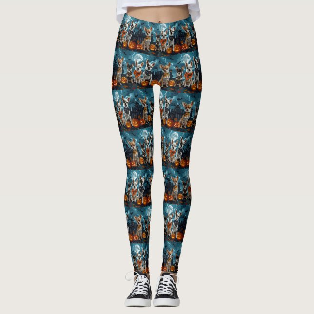Chihuahua Halloween Spooky Leggings (Vorderseite)