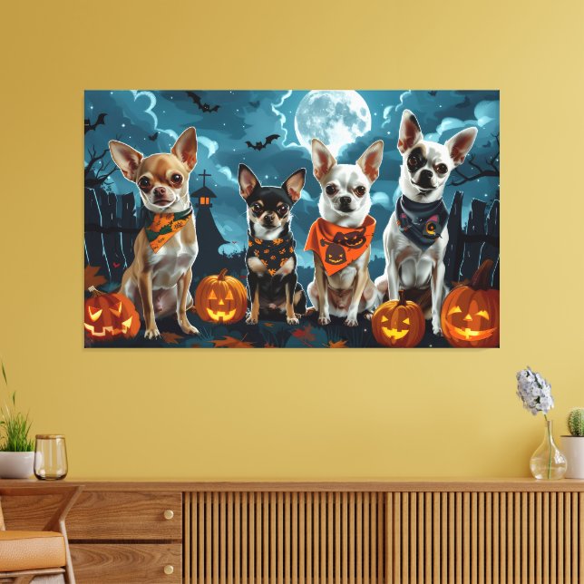 Chihuahua Halloween Spooky Leinwanddruck (Insitu (Wohnzimmer))