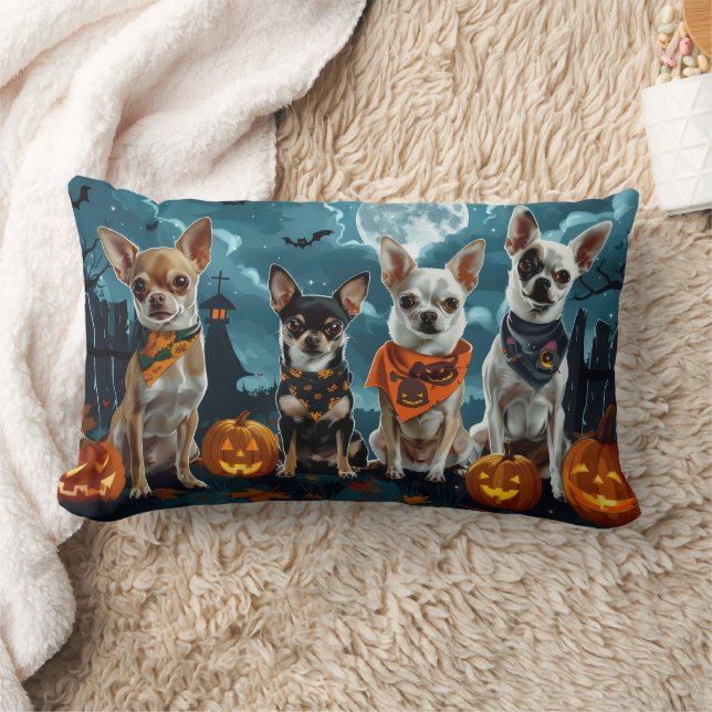 Chihuahua Halloween Spooky Lendenkissen (Decke)