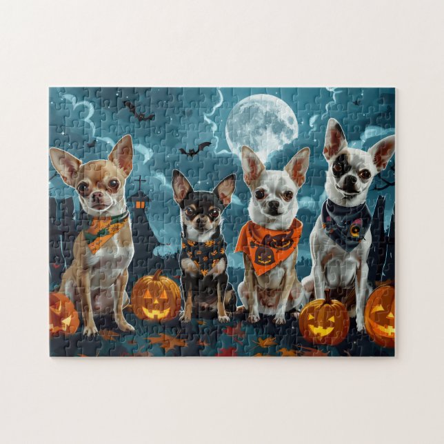 Chihuahua Halloween Spooky Puzzle (Horizontal)