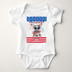 Chihuahua Happy 4th July America Patriotic USA Baby Strampler