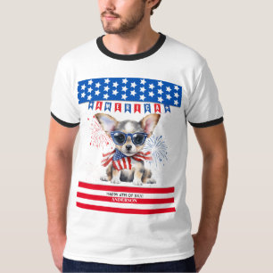 Chihuahua Happy 4th July America Patriotic USA T-Shirt